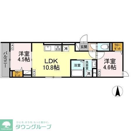 セレスティア栗原の物件間取画像